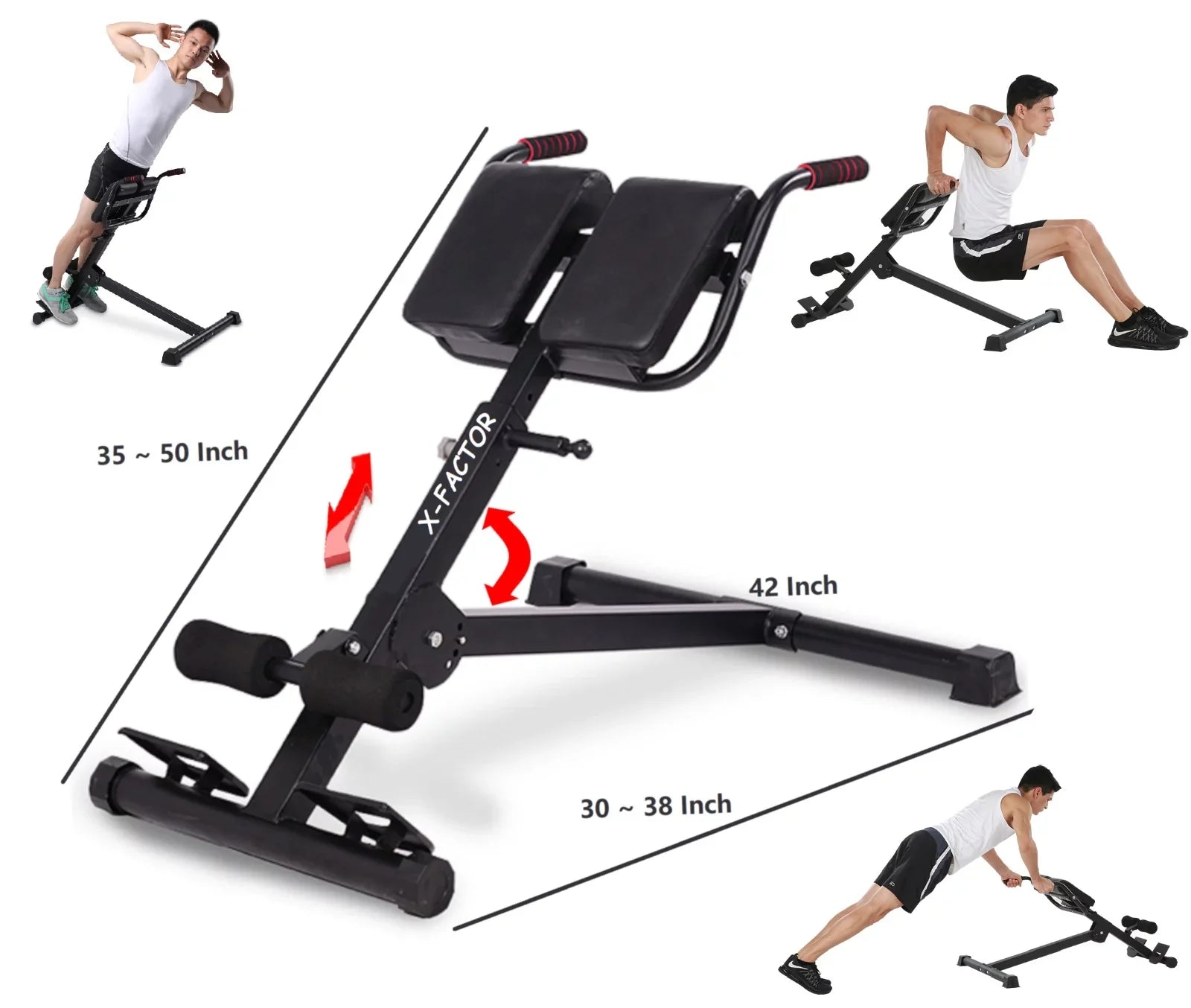 X Factor Adjustable Ab Back Core Sizetrength Exercise Fitness Hyper Extension Roman Chair Exercise Bench Abdominal Sizetrength Training Workout Home Gym