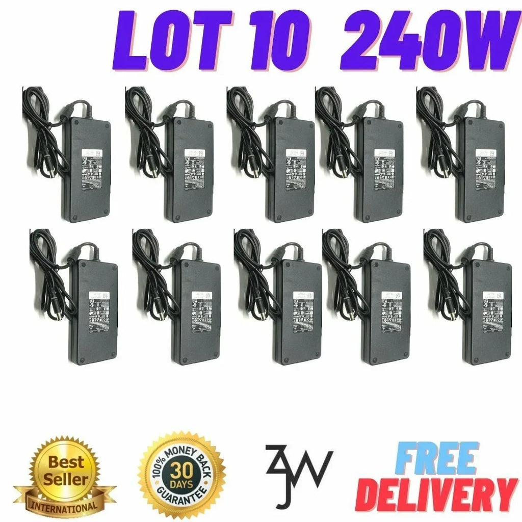 Lot of 10 Genuine Dell 240W 19.5V 12.3A Laptop Power Charger GA240PE1-00 FWCRC