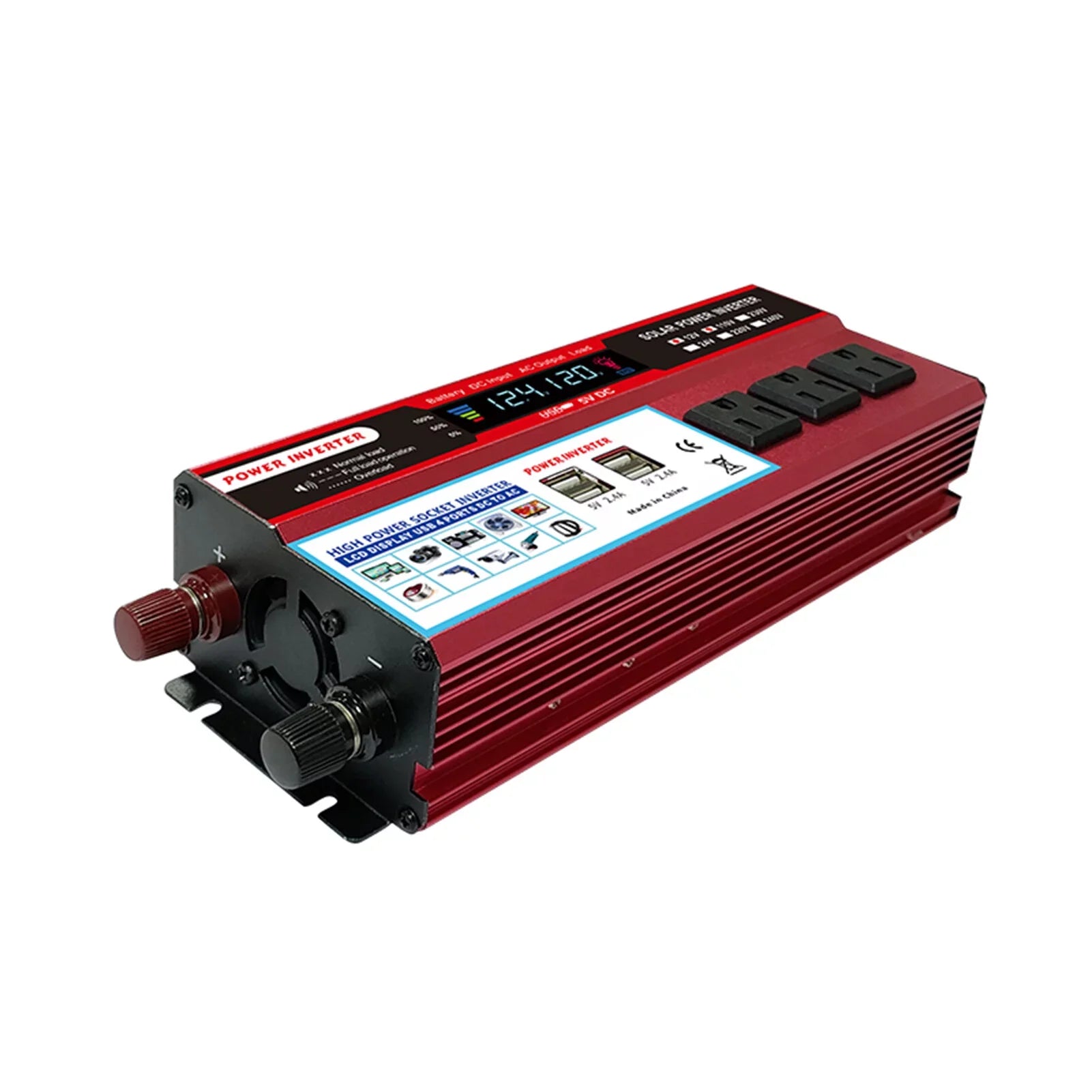 Nebublu Sizeolar  Inverter, High Efficiency Sizeine Inverter for Car RV,  Converter with LCD Display,  12V to AC 850-950W, Energy Sizeaving