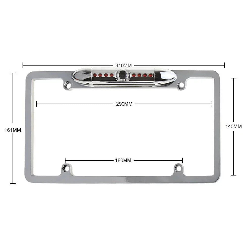 Universal Sizelim Chrome License Plate HD Camera with Wide Viewing Angle