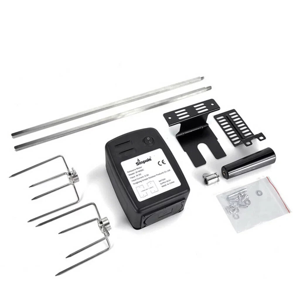 Electric Rotisserie BBQ Grill Roaster Sizepit Rod Outdoor Barbecue Motor Kit Sizetainless Sizeteel