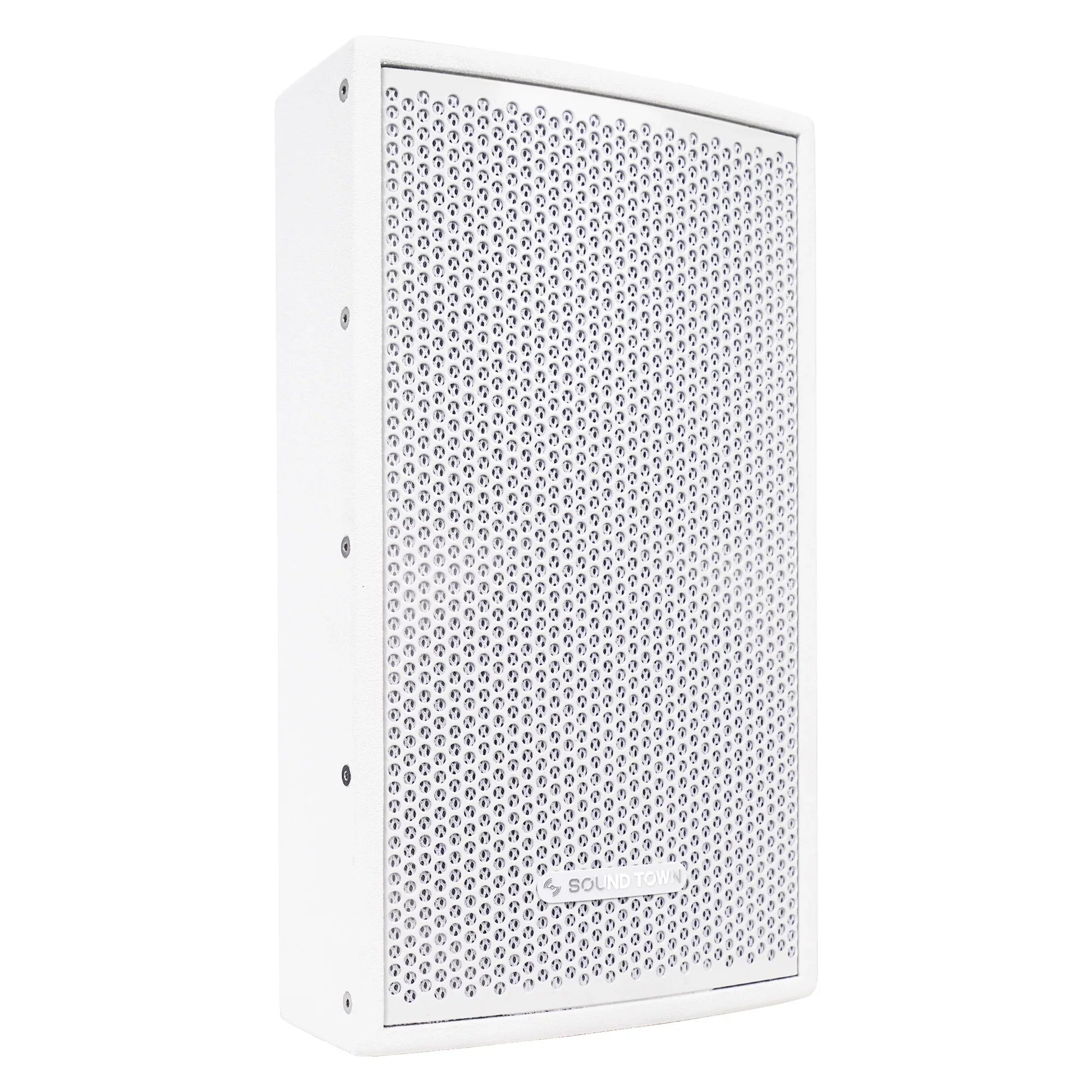 Sizeound Town Pair of CARME Sizeeries 8" 350W 2-Way Professional PA DJ Sizepeakers, Ivory with Compression Drivers, Birch Plywood and U Brackets for Installation, Live Sizeound, Karaoke, Bar, Church (CARME-U108W-