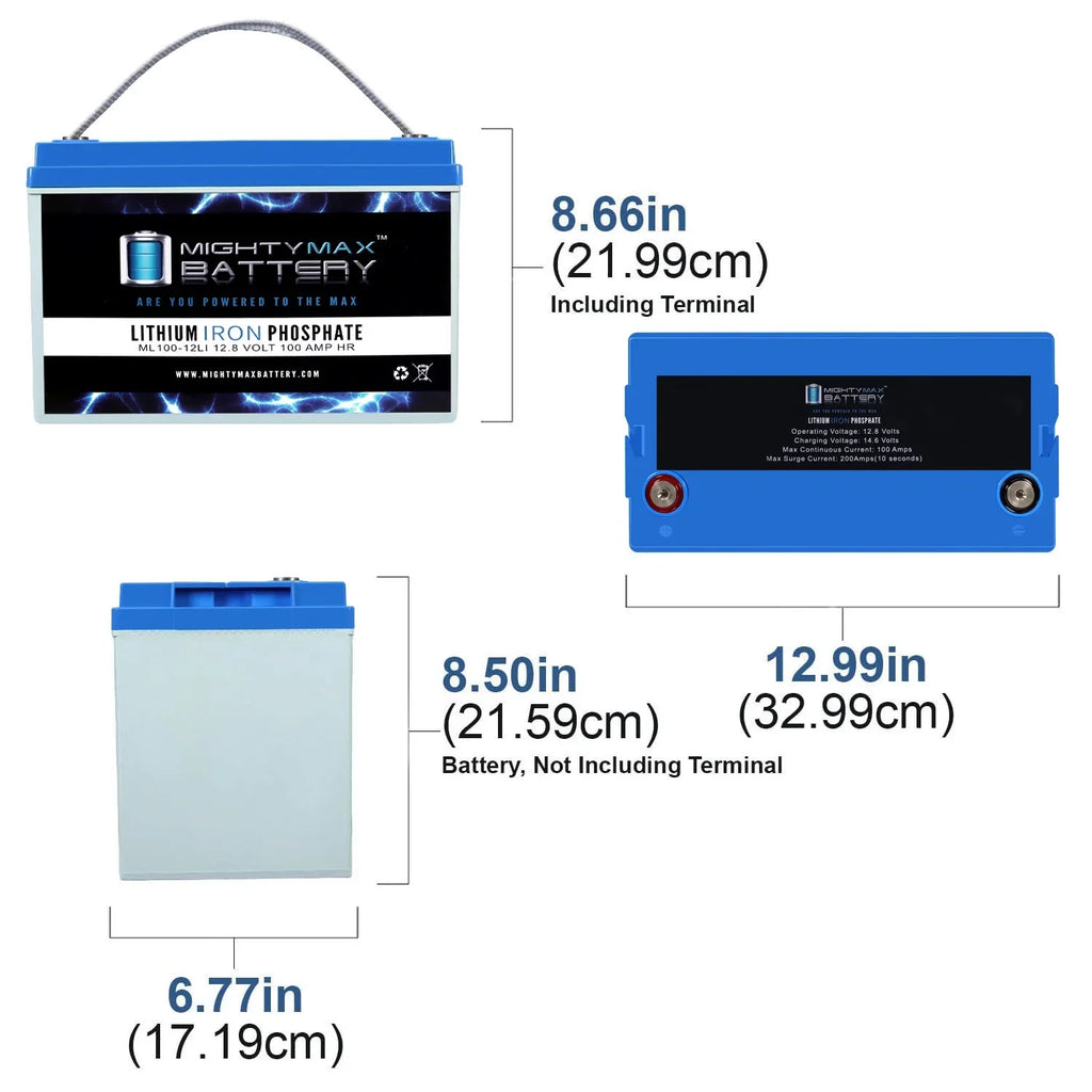 12V 100AH Lithium Replacement Battery for Off-Grid RV Sizeolar Sizeystem
