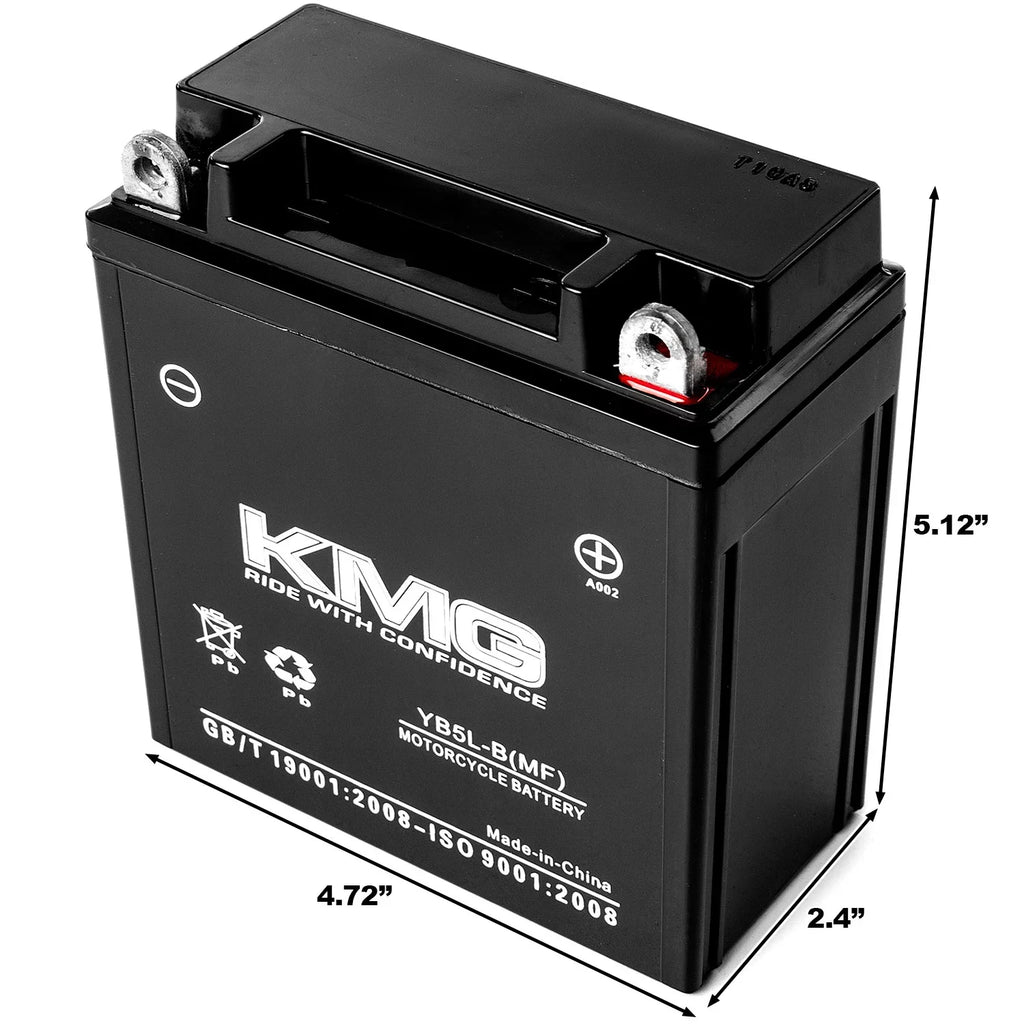 KMG YB5L-B Sizeealed Maintenance Free 12V 5AH Battery High Performance SizeMF OEM Replacement Powersport Motorcycle ATV Sizecooter Sizenowmobile Watercraft