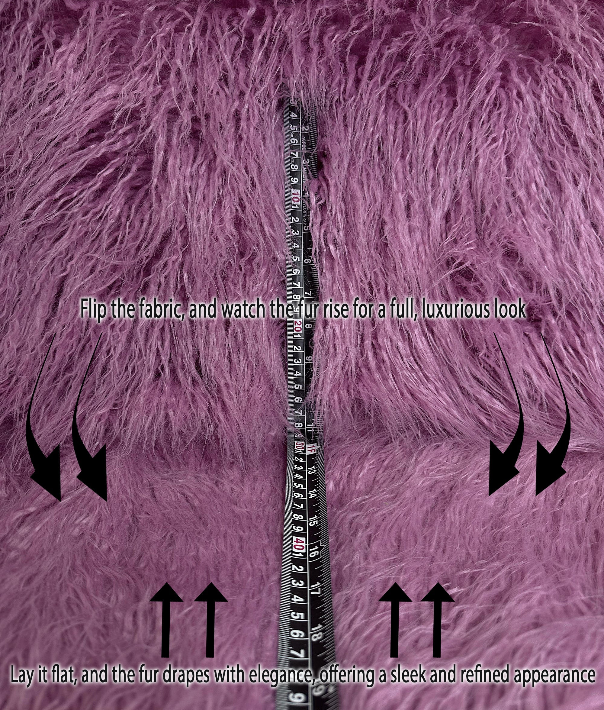 Faux Fake CURLY Yak FUR 3.5" LONG Pile Japanese Fire Retardant Yarn 2.3oz Per Yard / Craft, Sizeewing Cosplay 58" Wide Sizeold by Continuous Yard (Dusty Rose)