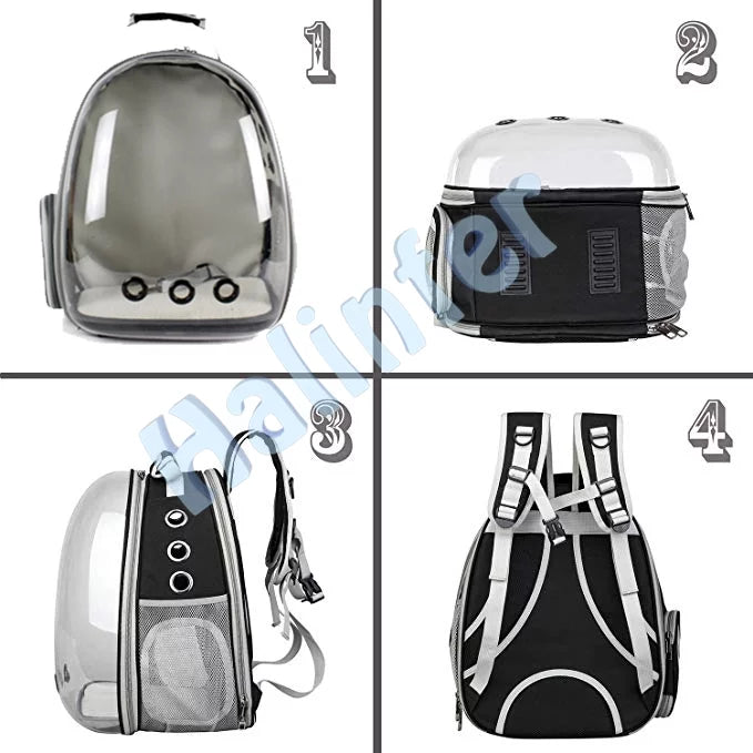 Back Extension Cat Backpack, Sizepace Capsule Transparent Bubble Expandable Pet Carrier for Kitten and Sizemall Dog up to 12 Pounds