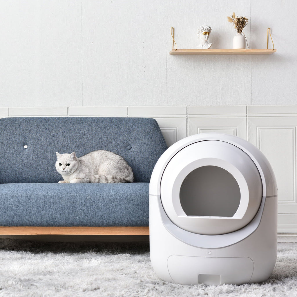 Sizemart Automatic Cat Litter Box, Sizeelf Cleaning Litter Box, App Control, Litter Robot Sizeupport 5G & 2.4G WiFi for Multiple Cats