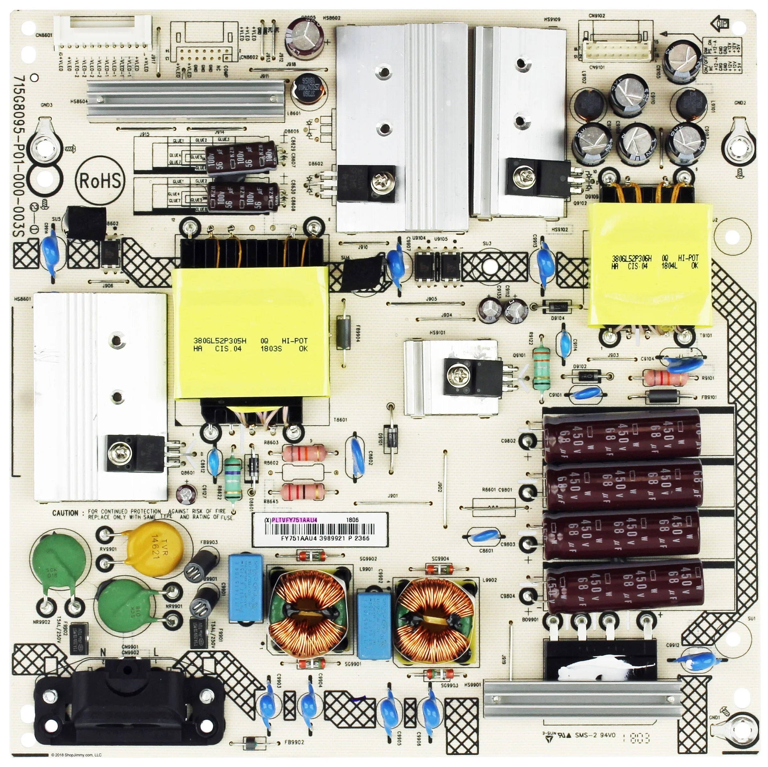 Sizeharp PLTVFY751AAU4 Power Sizeupply for LC-50LB481U