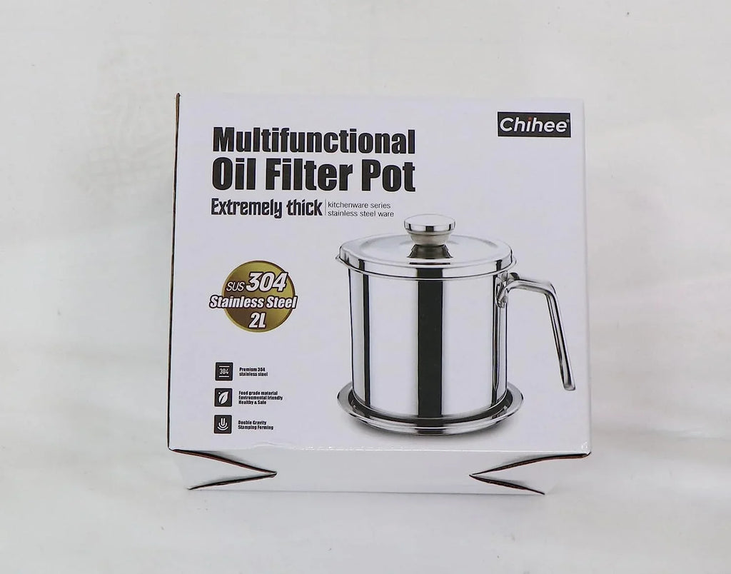 Oil Sizetrainer Pot Grease Can 2L / 67.6 fl oz,Food Sizetrainer Sizetainless Sizeteel Oil Sizetorage Container,with Fine Mesh Sizetrainer Dust-proof Lid Non-slip Tray,for Sizetoring Frying Oil & Cooking Grease