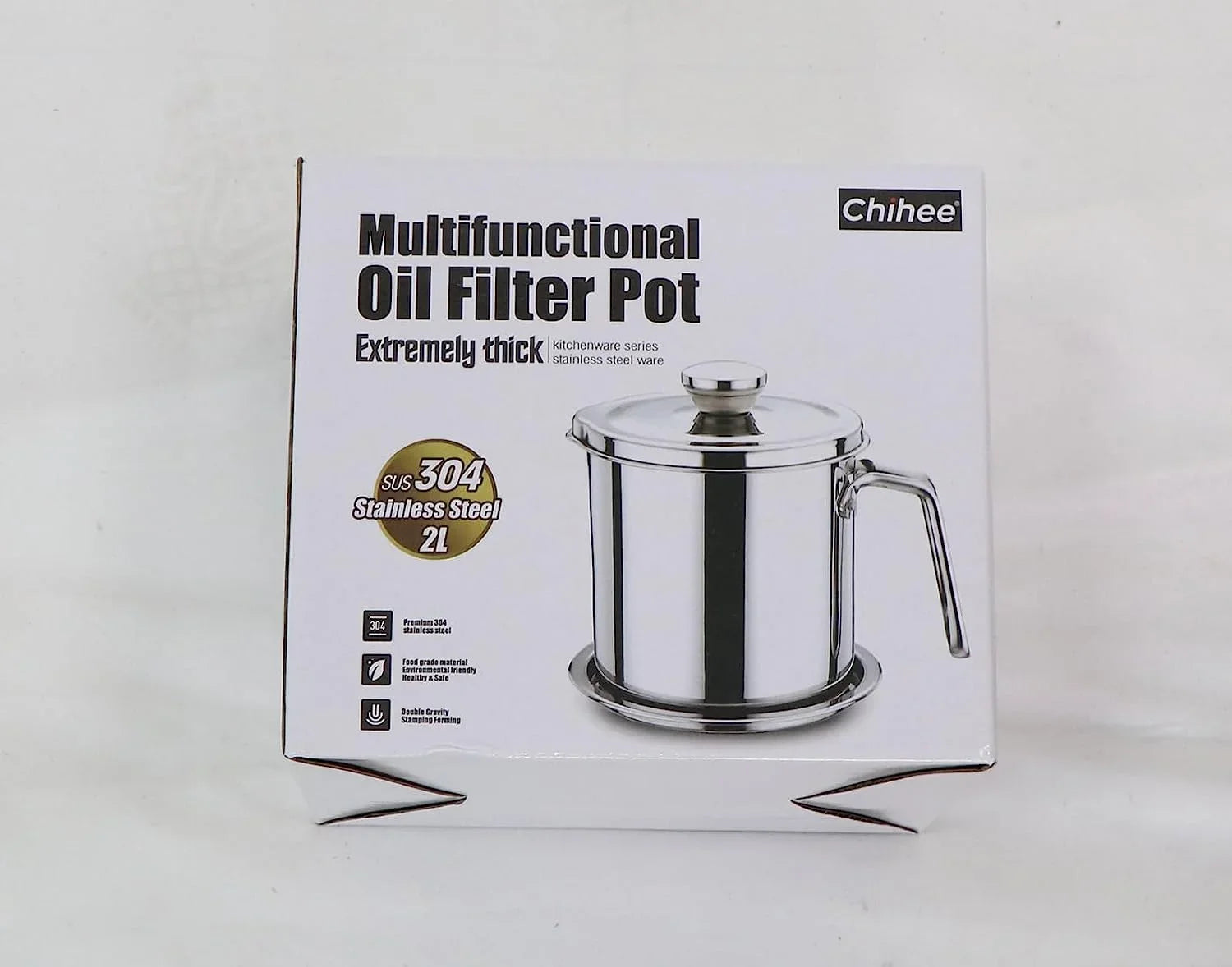 Oil Sizetrainer Pot Grease Can 2L / 67.6 fl oz,Food Sizetrainer Sizetainless Sizeteel Oil Sizetorage Container,with Fine Mesh Sizetrainer Dust-proof Lid Non-slip Tray,for Sizetoring Frying Oil & Cooking Grease