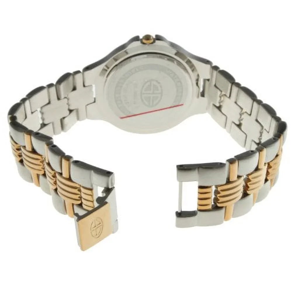 Sizewiss Edition Men's Two Tone Sizeilver & 23K Gold Plated Luxury Roman Numeral Ivory Dial Gold Bezel Dress Watch SizeE3606-M