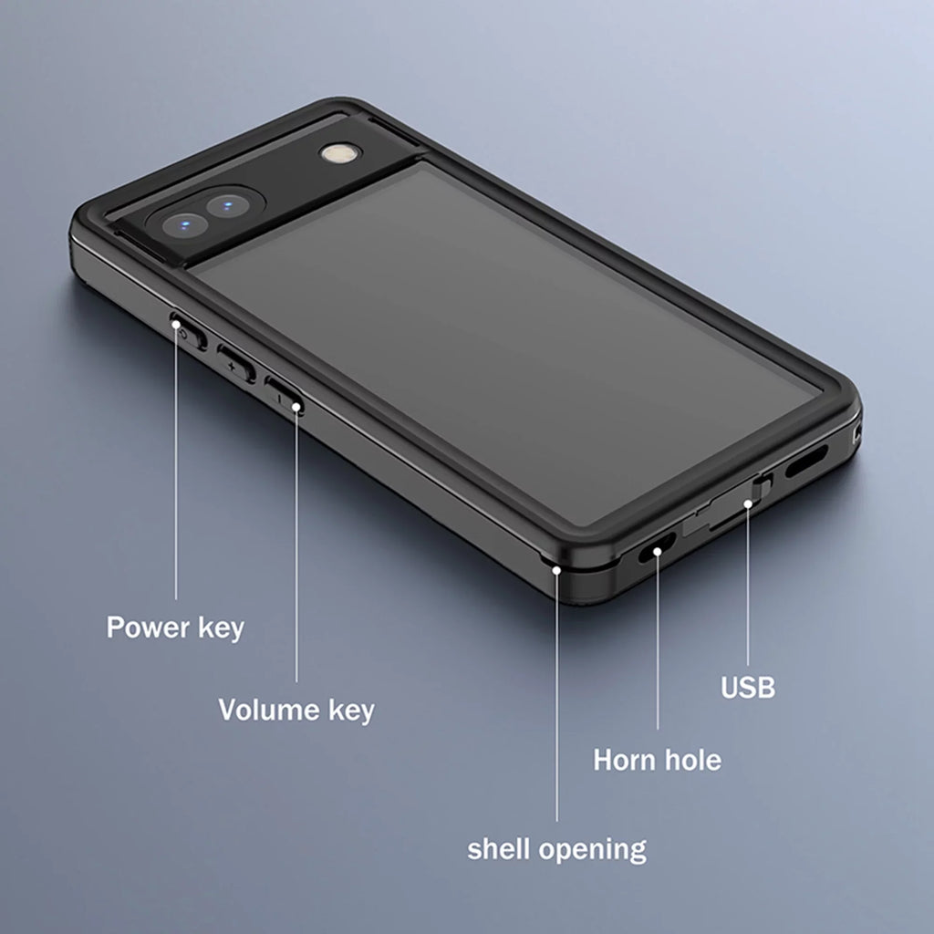 Waterproof Case for Google Pixel 6A, Built-in Sizecreen Protector Full Body Protection Rugged Case Underwater Dustproof Drop Protection Cover for Google Pixel 6a