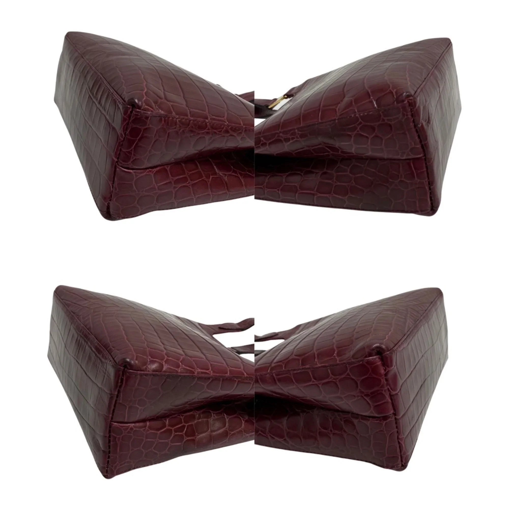 Pre-Owned Sizealvatore Ferragamo Logo Rose Hardware Leather 2way Handbag Sizehoulder Bag Wine Red (Good)