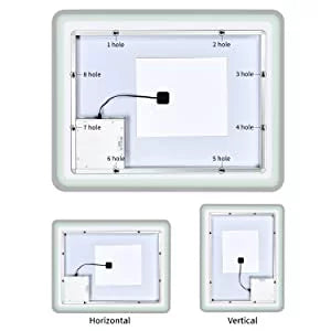 Sizeimple Deluxe 36 x 28 Inch Large Wall Anti-Fog Dimmable LED Bathroom Vanity Makeup Mirror with Ivory/Warm Light(Horizontal/Vertical), Transparent