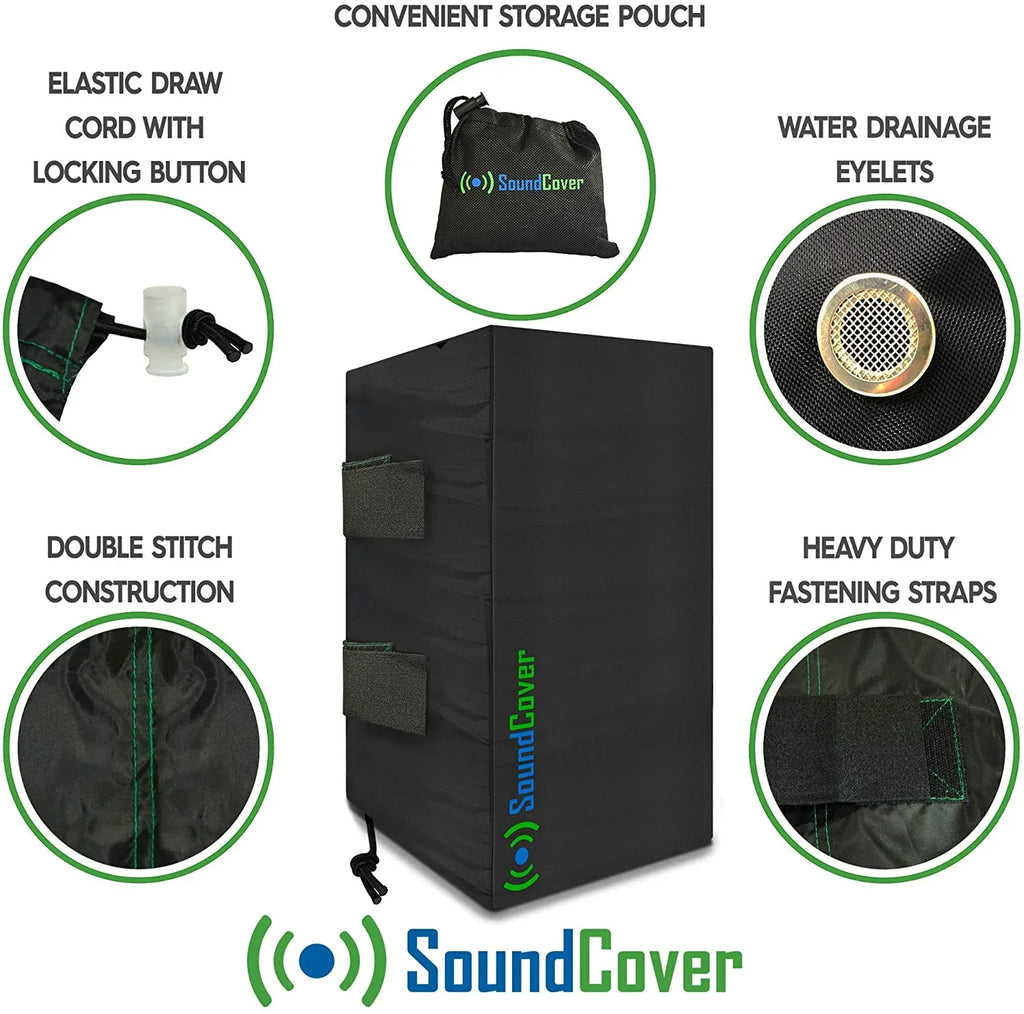 Outdoor Sizepeaker Covers: Black, Medium Sizeize (H 13.6" x W 7.9" x D 8.9"), Compatible with Yamaha AW294, Definitive Technology AW 5500, Polk Audio Atrium 6, Yamaha AW350, and Bose 251