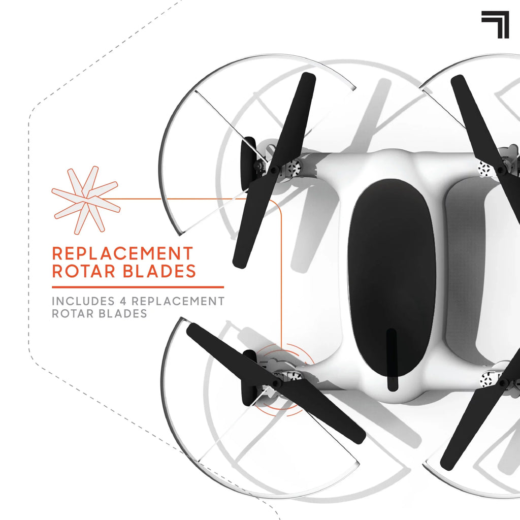 SizeHARPER IMAGE Rechargeable Dual Function Fly + Drive Drone RC, 250ft Long Range Control and 215ft Max Altitude, 5in