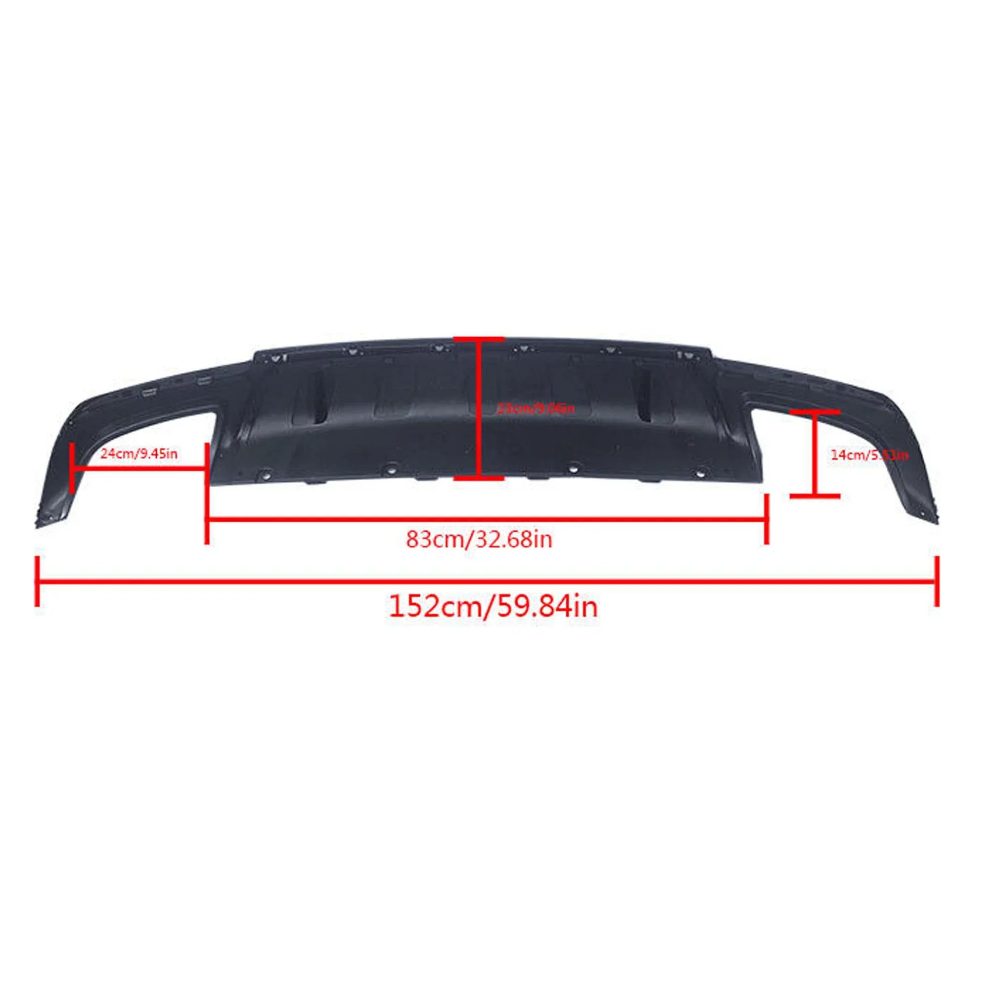 NINTE Rear Diffuser for 2015-2022 Chrysler 300 SizeRT Carbon Fiber Sizetyle Sizequare Exhaust