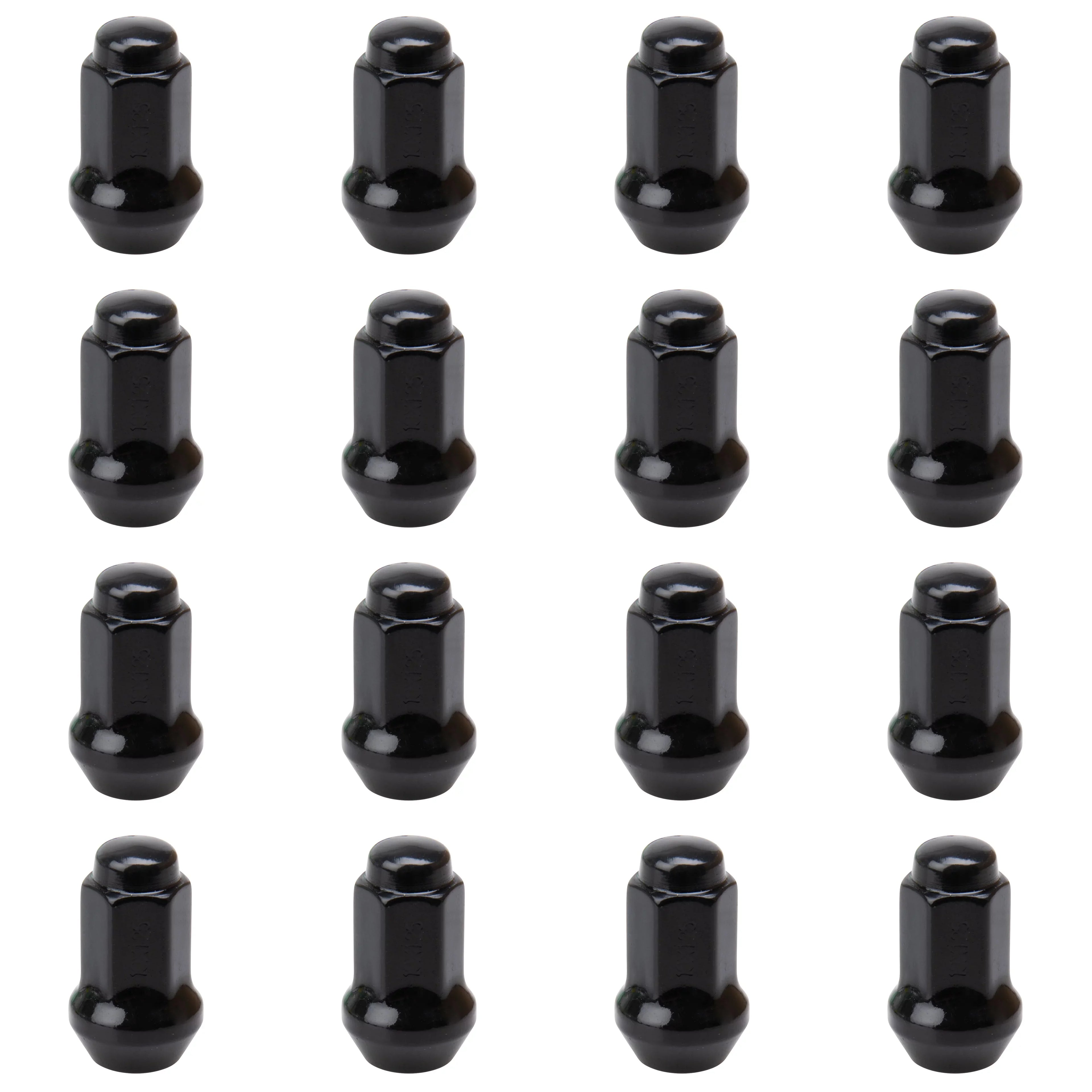 Tusk Tapered 10mm x 1.25mm Thread Pitch w/ 14mm Head Black Lug Nuts Fits: Cannondale FX400 2001 (Pack of 16)