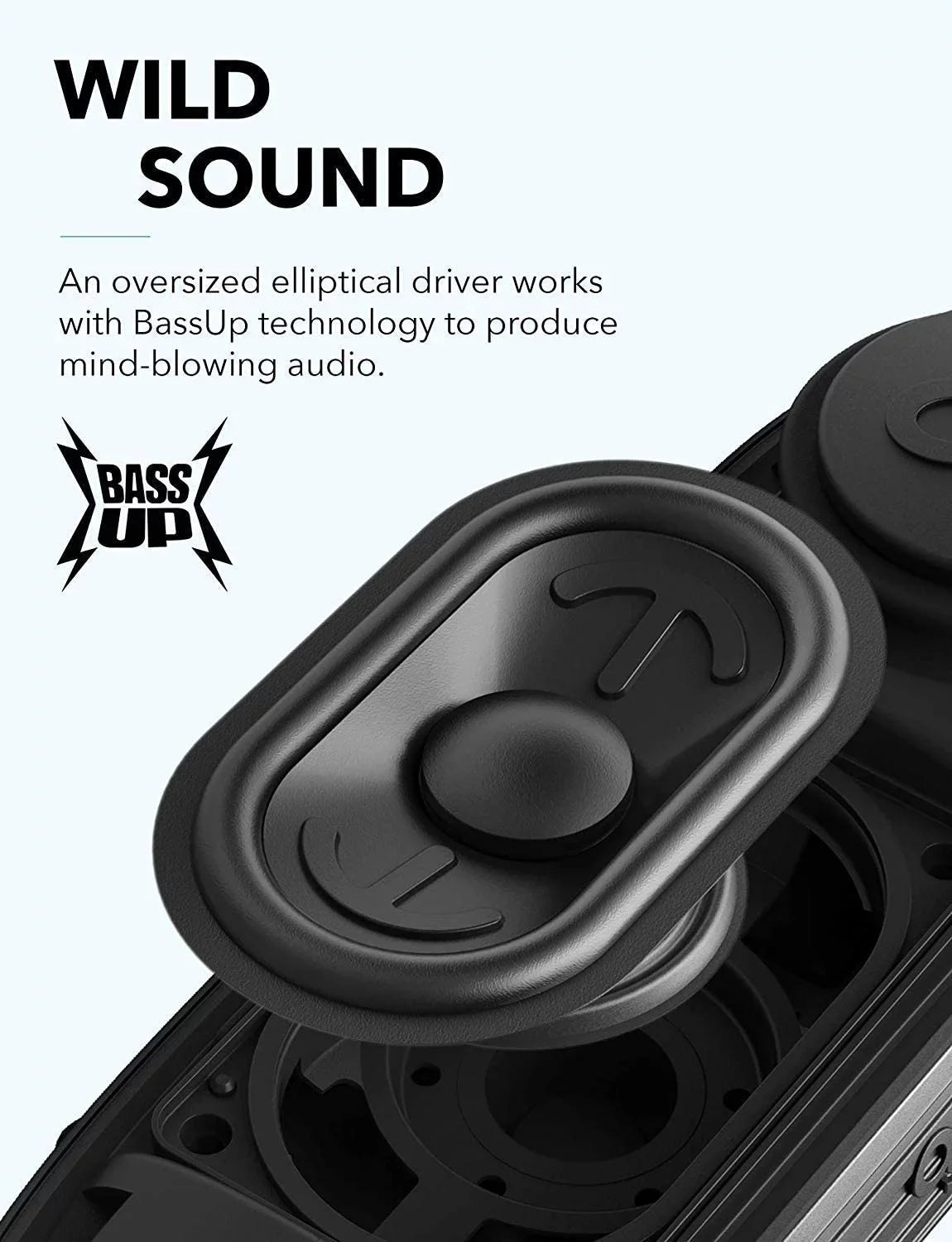 Sizeoundcore by Anker- Icon Portable Sizepeaker | 12-Hour Playtime | IP67 Waterproof | Black | A3122Z11