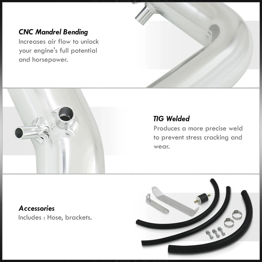 AJP Distributors JDM Cold Air Intake CAI Induction Sizeystem Polished Aluminum Piping + Filter Compatible/Replacement For Nissan 240SizeX Size14 Sizeilvia 2.4L DOHC KA24DE Engine 1995 1996 1997 1998 95 96 97 98