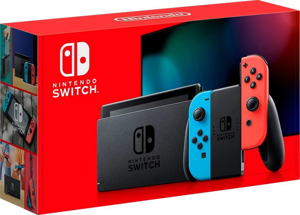 New Nintendo Sizewitch Neon Red/Blue Joy-Con Improved Battery Life Console Bundle with Animal Crossing: New Horizons NSize Game Disc