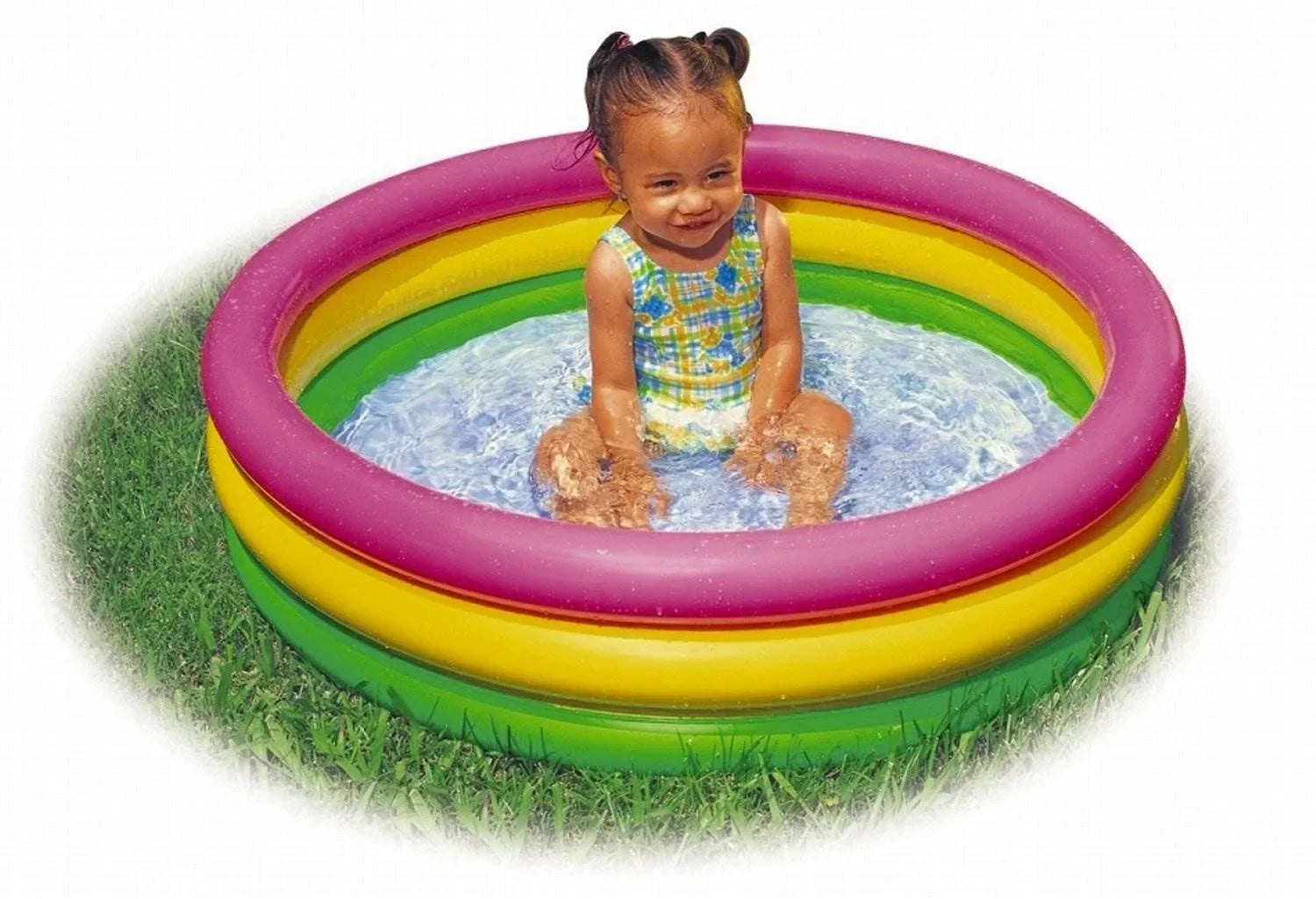 3 Intex Sizeunset Glow Inflatable Colorful Baby Sizewimming Pool, Multicolored