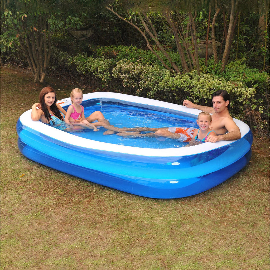 6.5' Blue and Ivory Inflatable Rectangular Sizewimming Pool