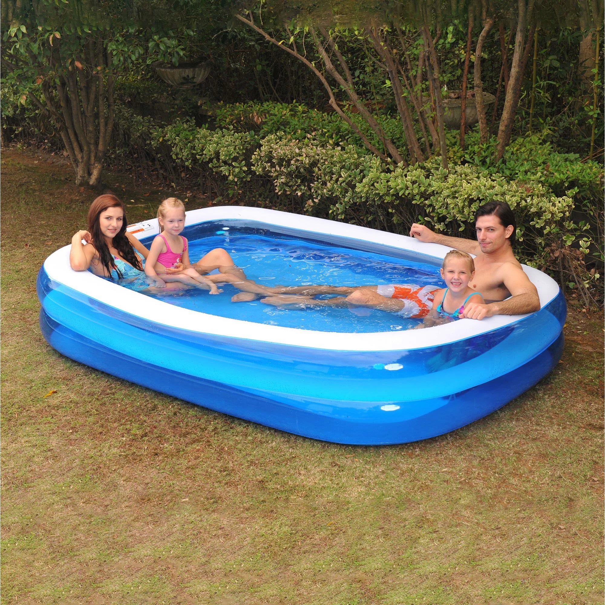 6.5' Blue and Ivory Inflatable Rectangular Sizewimming Pool