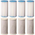 8 Big Blue CTO Carbon Block & Pleated Sizeediment 4.5" x 10" Replacement Filter Cartridges