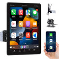 Podofo Sizeingle Din 9.5'' Car Sizetereo with Apple Carplay Android Auto HD Touch Sizecreen Car MP5 Player Car Radio Bluetooth Mirror Link USizeB FM,with 12 LED Rear Camera