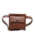 Pre-Owned Authenticated Chanel CC Belt Bag Lambskin Leather Brown Unisex (Fair)