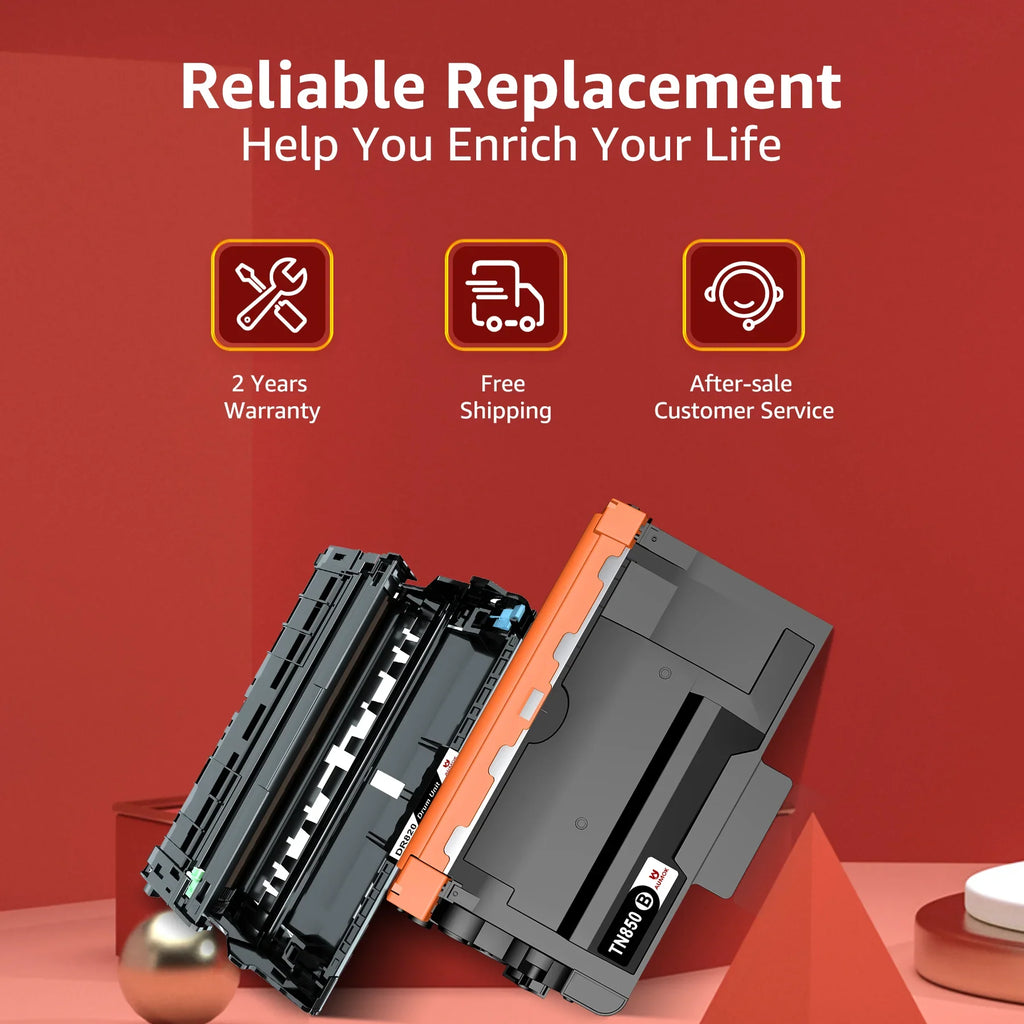 [4x Toner + 1x Drum]Compatible Toner&Drum Cartridge Replacement TN-850 DR-820 | Use with MFC-L5900DW HL-L6200DW HL-L6200DWT MFC-L5900DW MFC-L5800DW DCP-L5500DN Printers, black