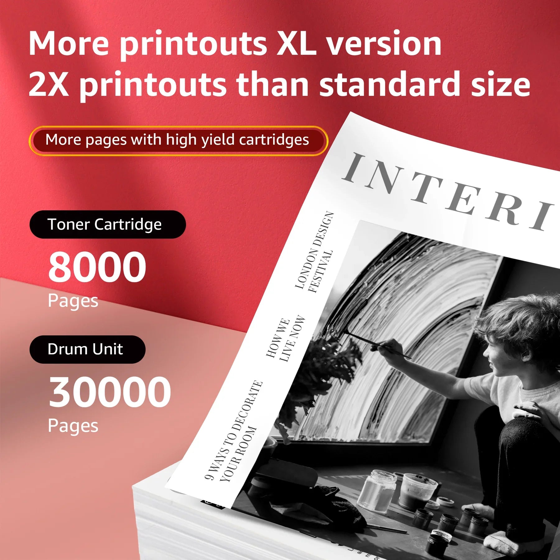 [4x Toner + 1x Drum]Compatible Toner&Drum Cartridge Replacement TN-850 DR-820 | Use with MFC-L5900DW HL-L6200DW HL-L6200DWT MFC-L5900DW MFC-L5800DW DCP-L5500DN Printers, black