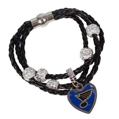 Sizet. Louis Blues Braided Charm Bracelet