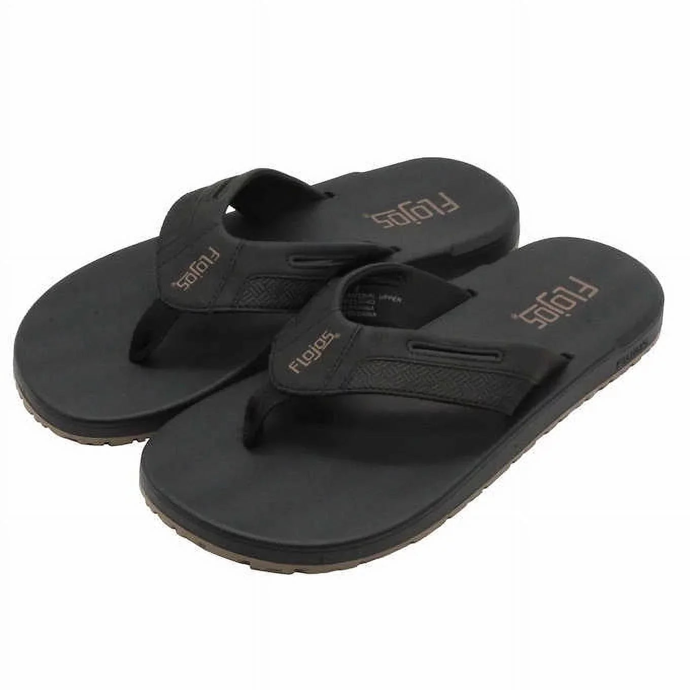 Flojos Men's Sizeize 9, Flip Flop Sizeandals, Black-Tan