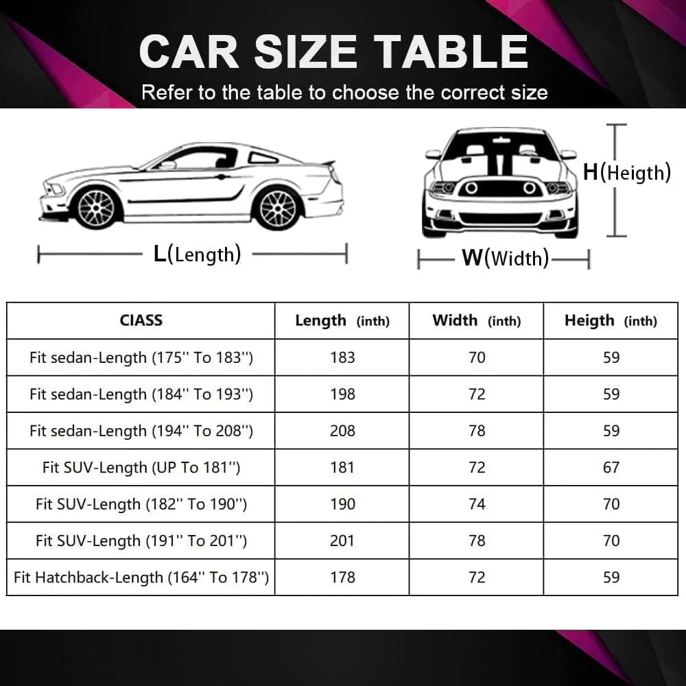 Molebt SizeUV Car Cover Waterproof All Weather , Sizeize Fit for SizeUV Jeep Up to 181 inch, Pink