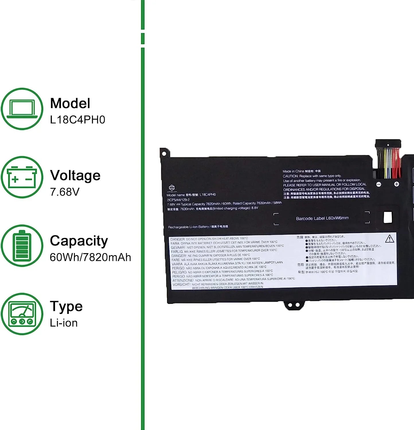 JIAZIJIA L18C4PH0 5B10W67180 5B10T11586 Laptop y Replacement for Lenovo IdeaPad Yoga C940-14IIL 2019 81Q9002GUSize