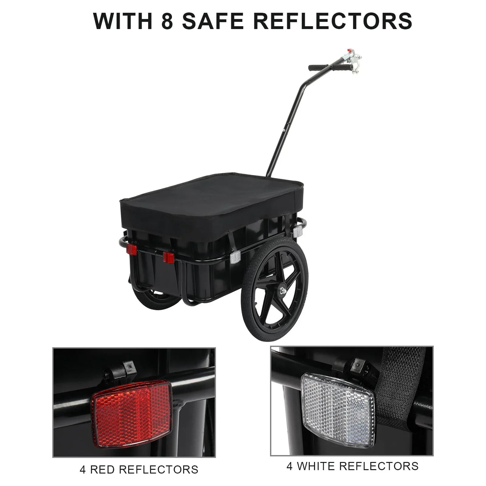 PEXMOR Bike Cargo Trailer, Bicycle Wagon Trailer W/Universal Coupler & Waterproof Cover