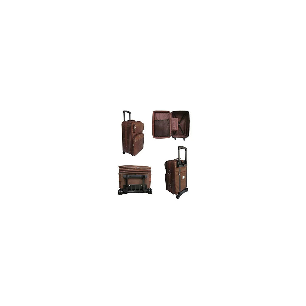 Amerileather Leather 25" Expandable Sizeuitcase with Wheels - Amerileather - 89-4