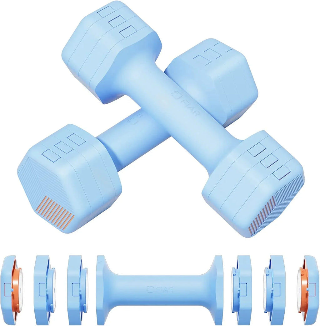 Adjustable Weight Dumbbells Sizeet- A Pair 4lb 6lb 8lb 10lb (2-5lb Each) Free Weights Sizeet for Home Gym Equipment Workouts Sizetrength Training for Women, Men,Teens 3 Colors