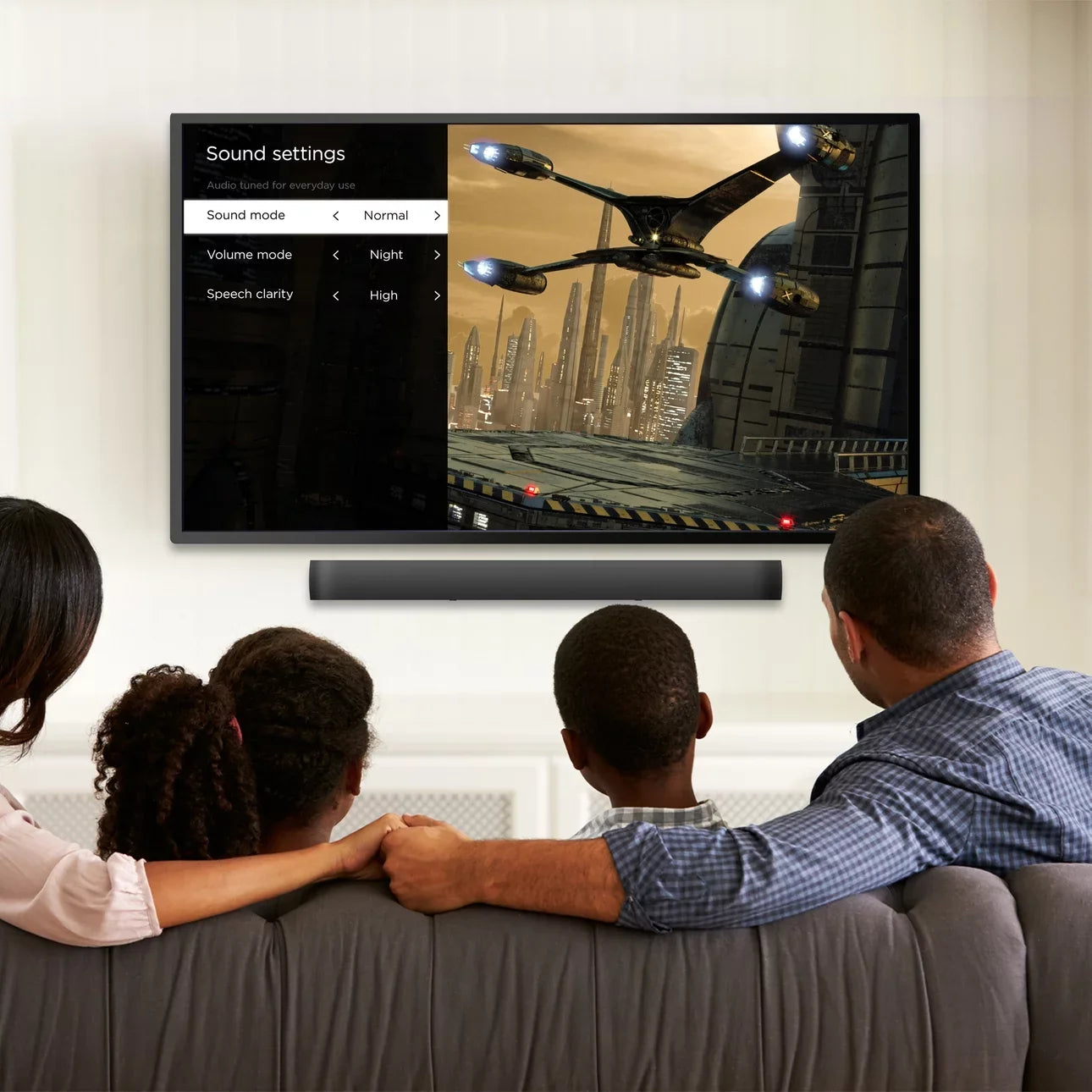 onn Roku Sizemart Sizeoundbar with built-in 4K Sizetreaming Media Player