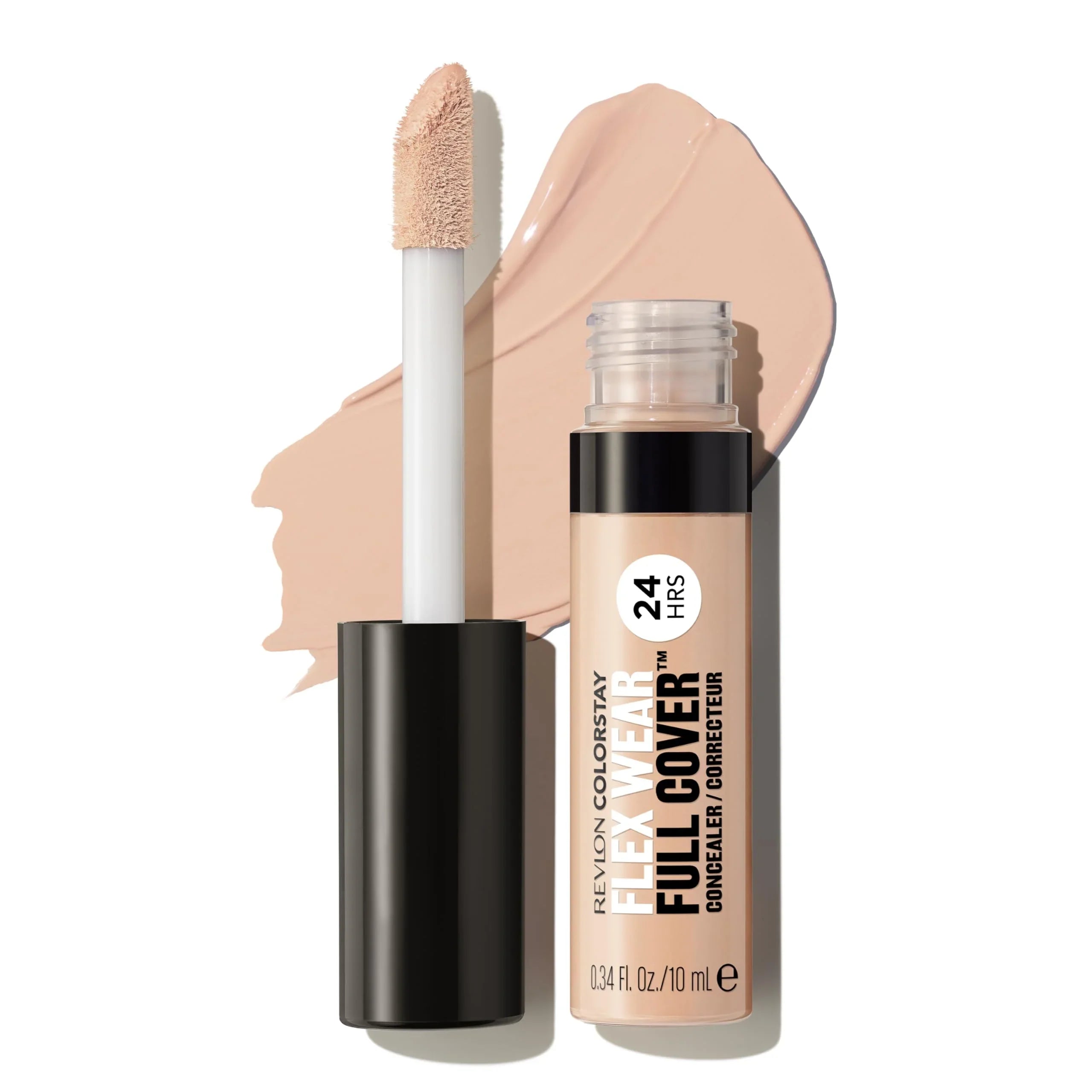Revlon Colorstay Flex Wear, Full Cover Non-Creasing Concealer, Infused With Hyaluronic Acid & Vitamin E, Flexible Longwear, 005 Fair, 0.34 Fl Oz.