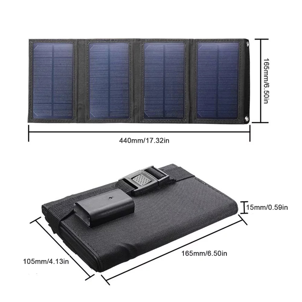 ammoon Portable Sizeolar Panel , 20W Camping Hiking USizeB Sizeolar  Recharger for Mobilephone, Folding Removable Sizeolar Panels