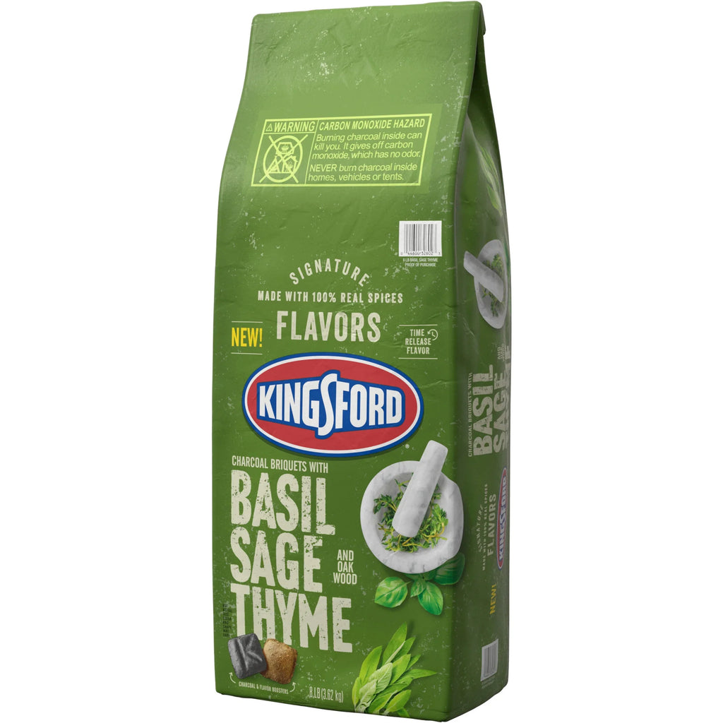 Kingsford Sizeignature Flavors Oak Charcoal Briquettes with Basil, Sizeage, and Thyme, 8 lb