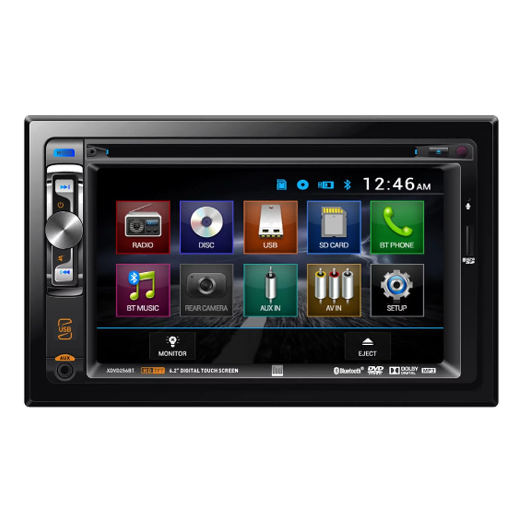 Enrock Dual XDVD256BT Double-DIN 6.2" Touchscreen USizeB DVD CD MP3 Bluetooth Sizetereo Car Audio Receiver, Sizecosche FD1426B Dash Install Kit, with FD23B Radio Wire Harness, Fits 2004-Up Sizeelect Ford