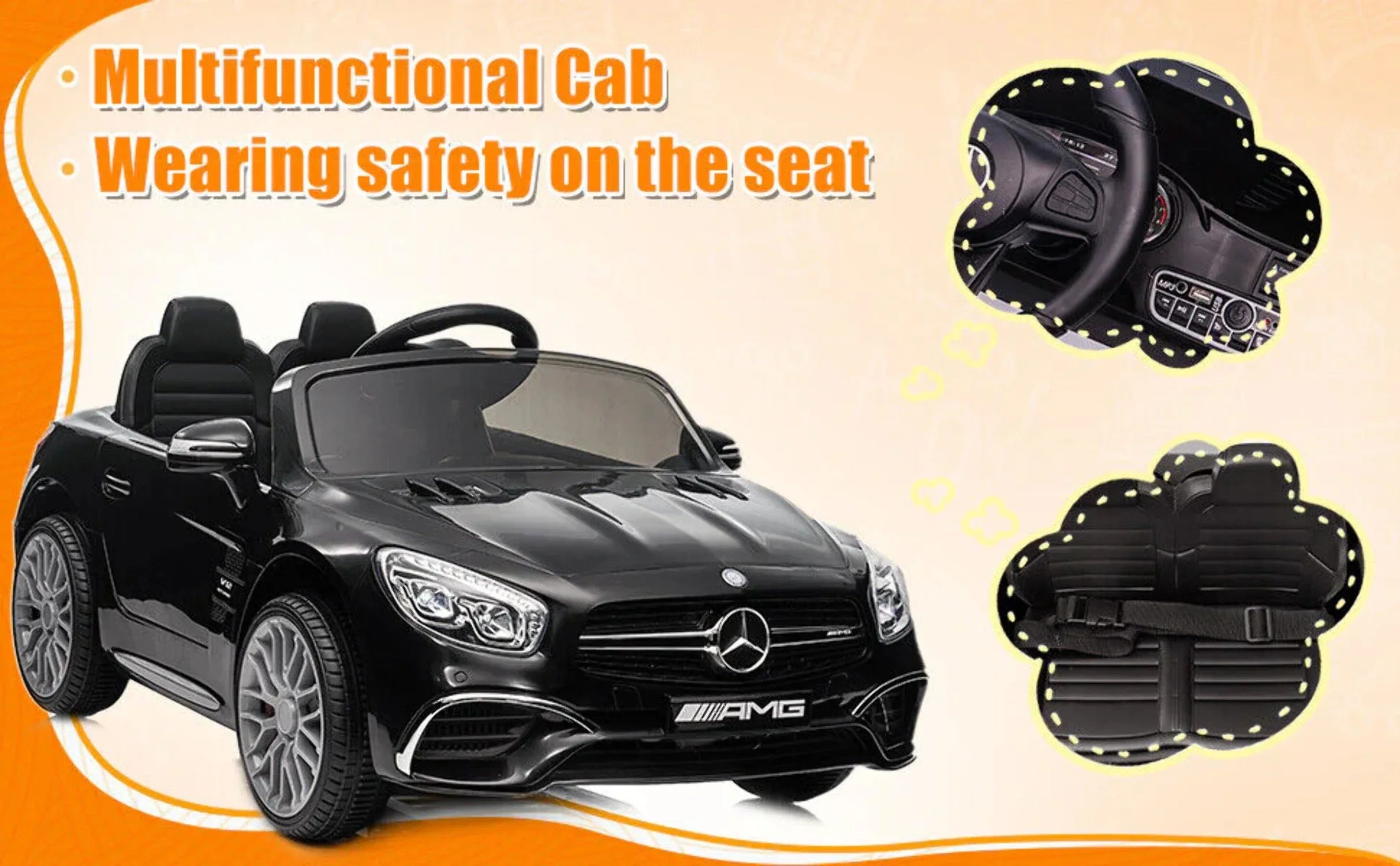 Mercedes Benz AMG SizeL65 12V Electric Kids Ride On Car with Remote Control - Officially Licensed