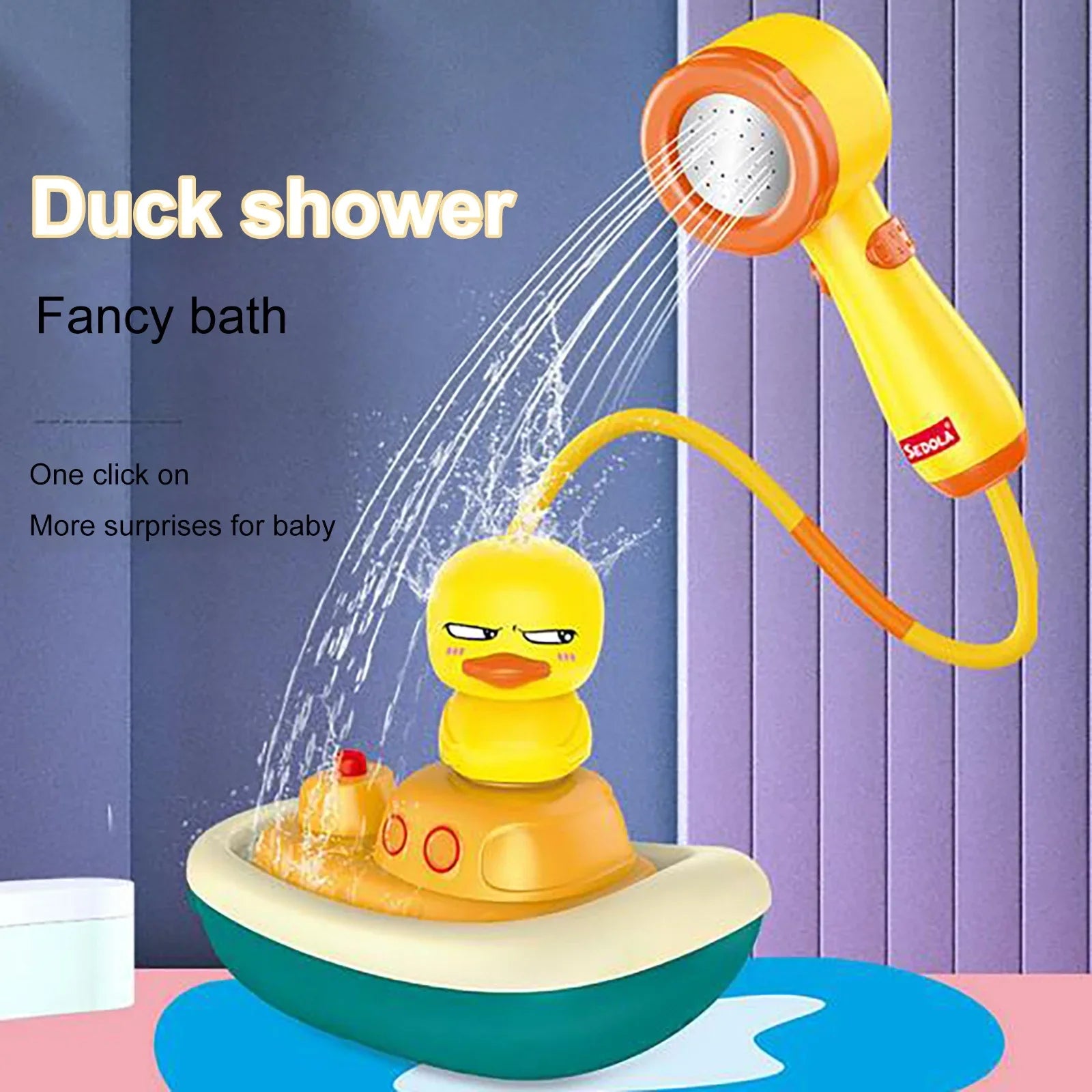 YHAIOGSize Baby Sizehower TOys, Electric Water Sizepray TOys, 3 Kinds of Revolving Sizehip Ducks