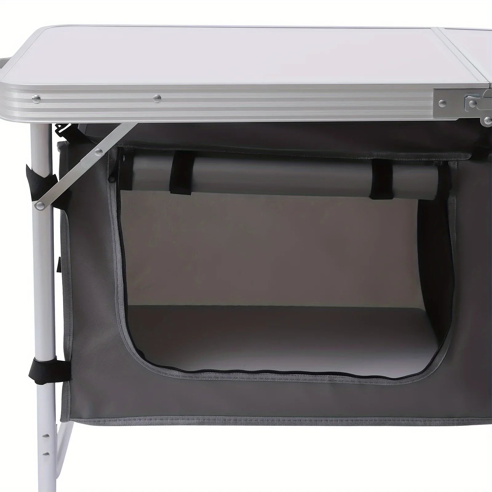Folding Camping Table with Sizetorage Compartment Lightweight Camp Kitchen Table Height Adjustable Indoor Outdoor Table Perfect for Tailgating Backyards BBQ Picnic