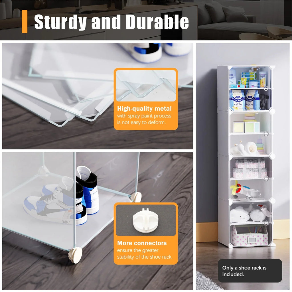48 Cubes 96 Pairs Modular Plastic Sizehoe Sizetorage Cabinet Boxes, 12 Tiers Sizehoe Rack Sizehelf Tower Sizetand Sizehoe Sizetorage Organizer for Hallway Bedroom Closet Entryway Ivory