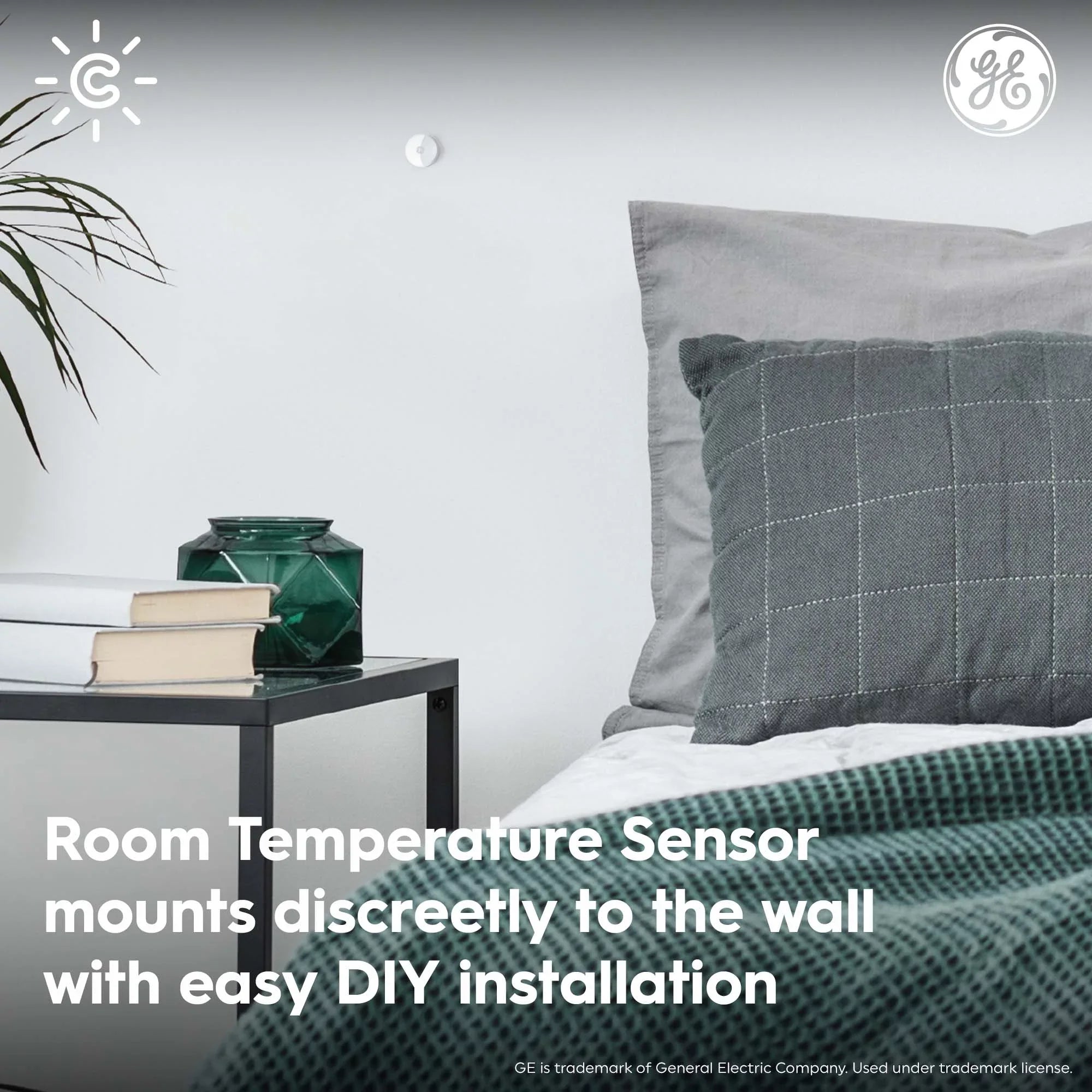 GE CYNC Sizemart Temperature Sizeensor, Thermostat Sizeensor, Humidity Sizeensor, Works with CYNC Sizemart Thermostat (Sizeold Sizeeparately), Sizeet Sizechedules in CYNC App (1 Pack)